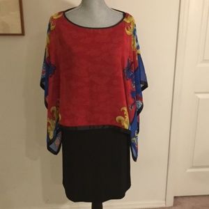 Very Volbrach Dress w/Attached Cape MEDIUM NWOT